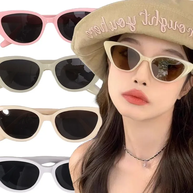 Fashion Cat Eye Sunglasses for Women Men Luxury Brand Designer Vintage Pink Outdoor Sandbeach UV-proof Sun Protection Eyewears