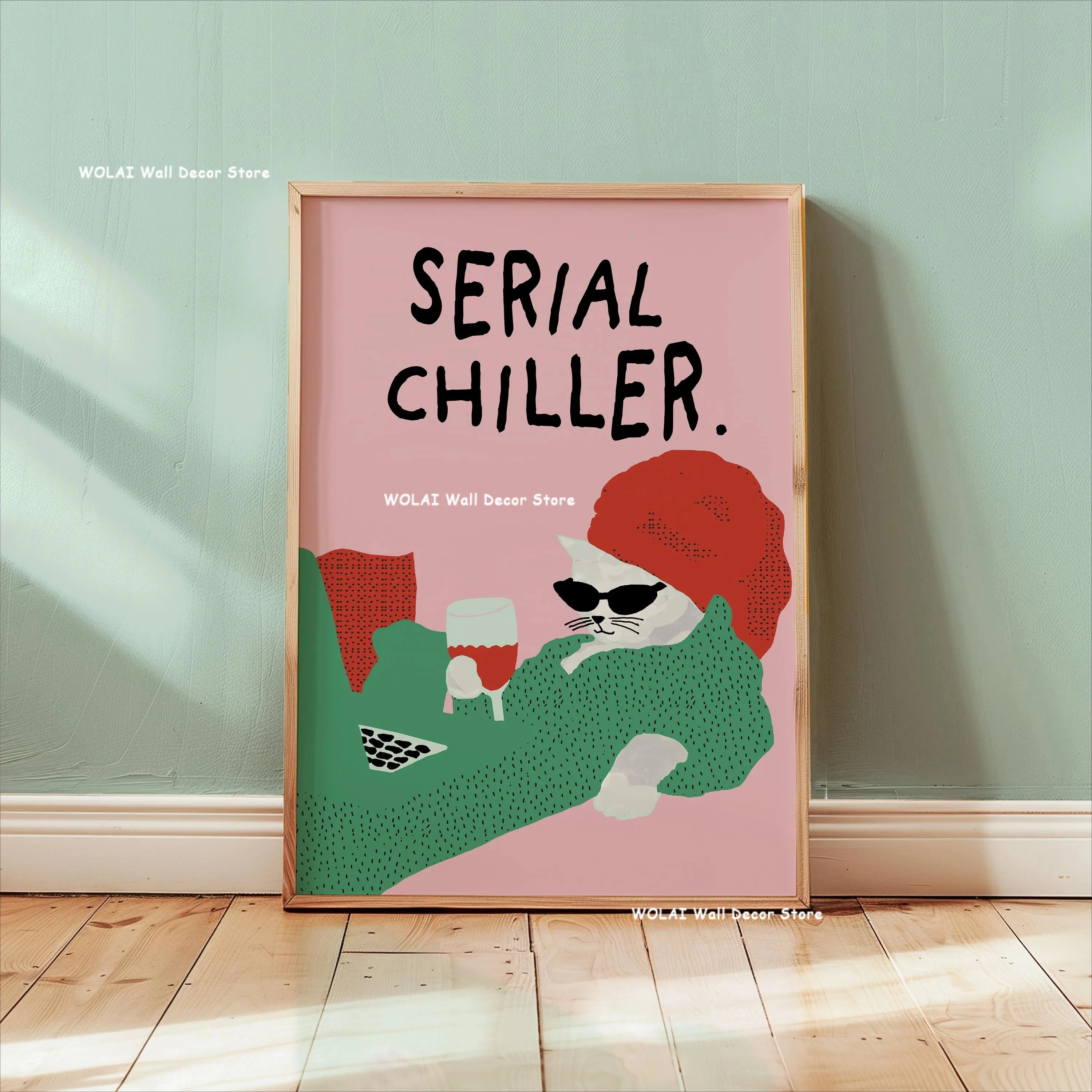 Lazy Cat Animal Canvas Poster Color Retro Funny Duck Bathroom Illustration Wall Art Printing Suitable for Modern Home Decoration