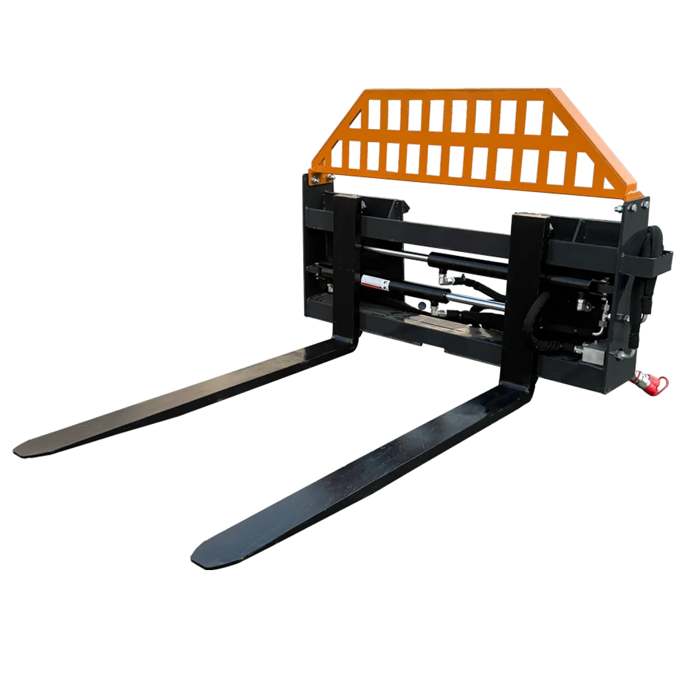 Hydraulic Adjustable Pallet Fork 3000 Lbs Rating High Performance Skid Steer Construction Machinery Attachment