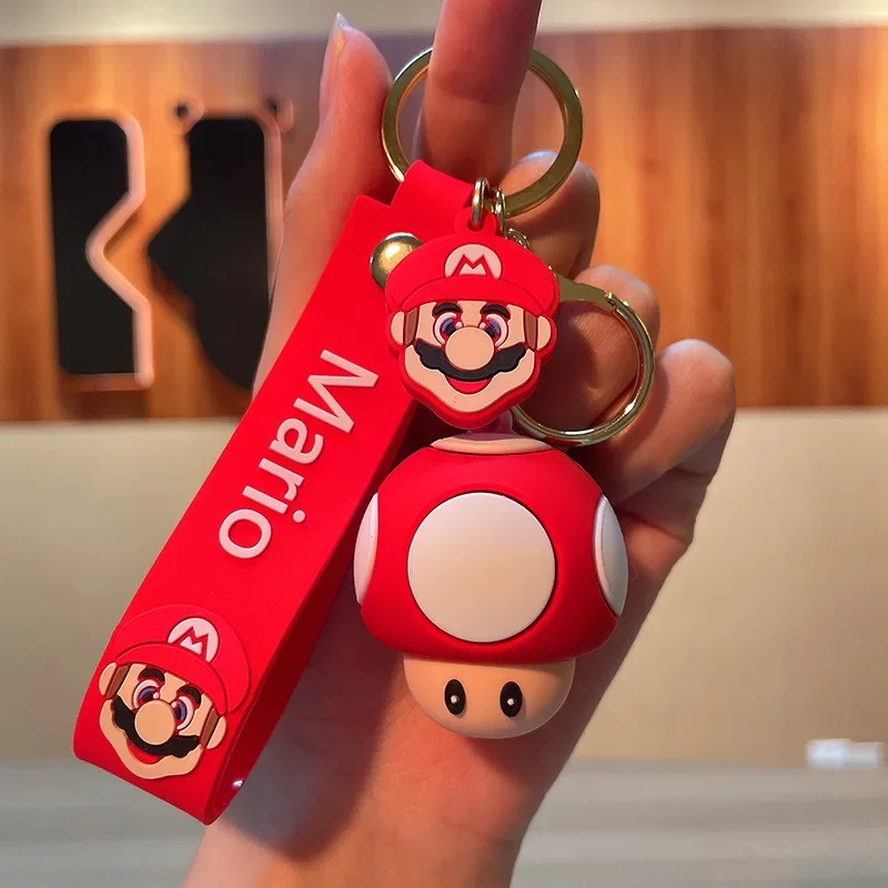 Clé de famille Super Mario JoStudent, figurines d'action de dessin animé mignon en PVC, pendentif de sac à dos, porte-clés de voiture, cadeau d'anniversaire pour enfants