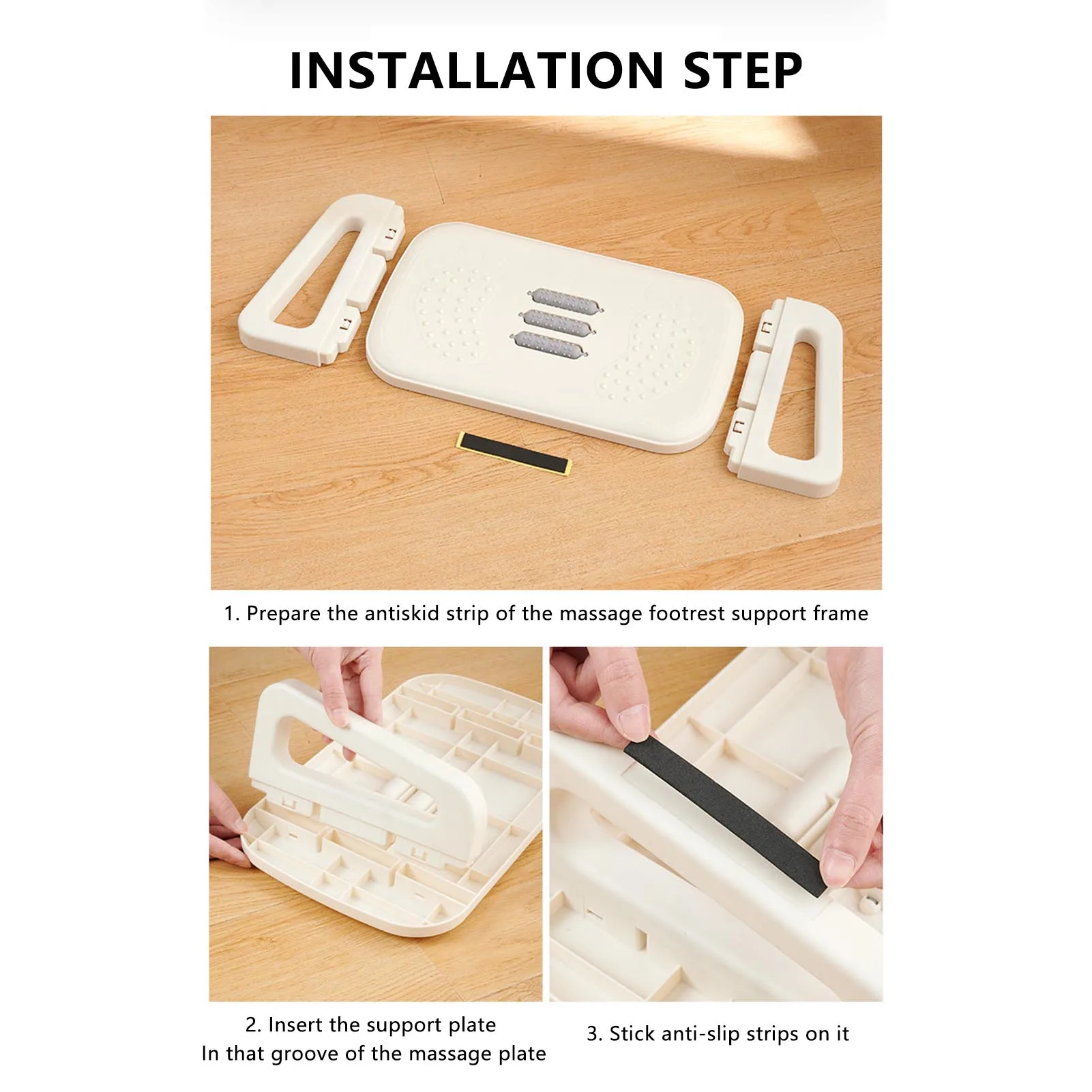 Foot Stool for Work Desk with 180 Degree Shake Design Massage Rollers Suitable for Working Gaming image 3