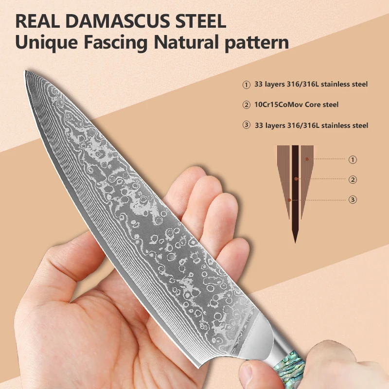 67-Layer Damascus Steel Chef Knife Set 3