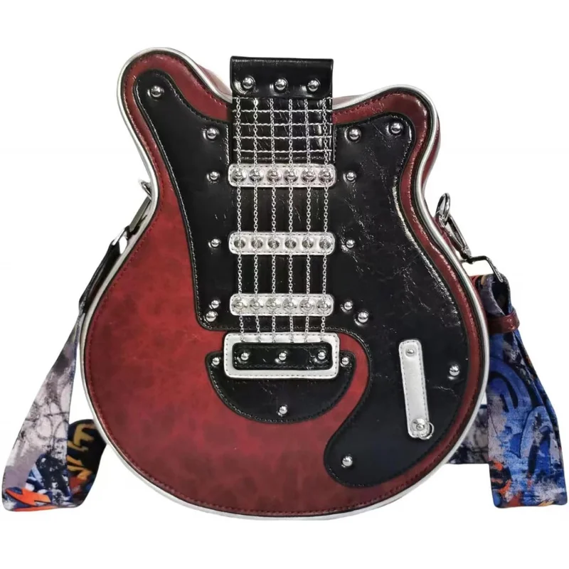 

Men and Women PU Leather Unique Novelty Music Crossbody Shoulder Bag Guitar Purse