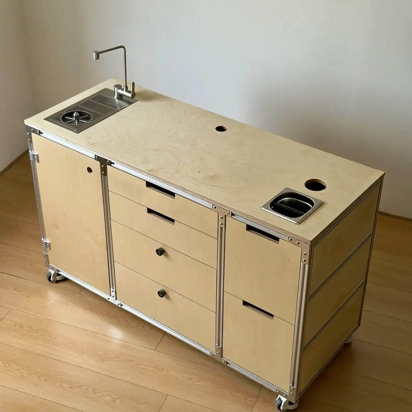 YJQ side cabinet removable storage cabinet multi-functional family storage aluminum profile ocean plate