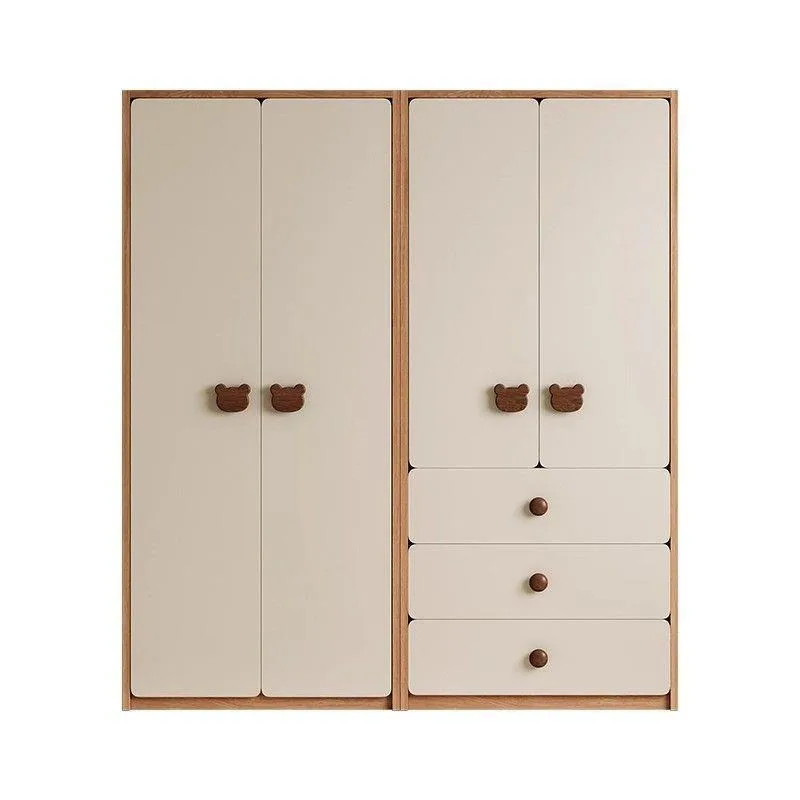 All solid wood wardrobe combination, modern simple boys and girls small apartment bedroom home storage floor wardrobe