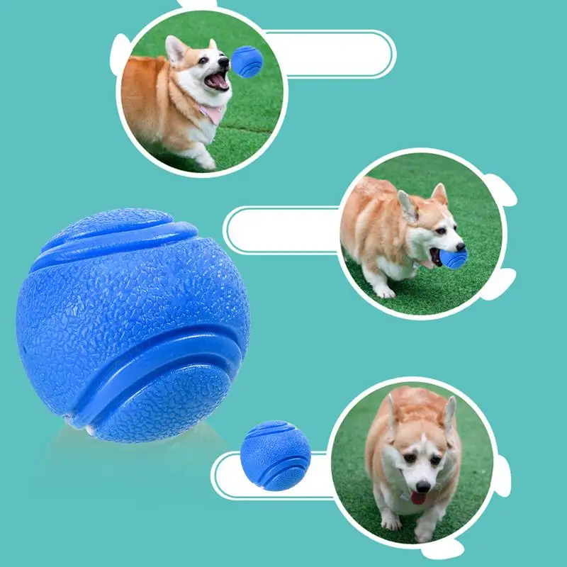 Interactive Dog Chew Ball Rubber Dog Balls Bouncy Puppy Pet Solid Hard Play Ball Fun Fetch Chew Teeth Cleaning Snack Ball Toys