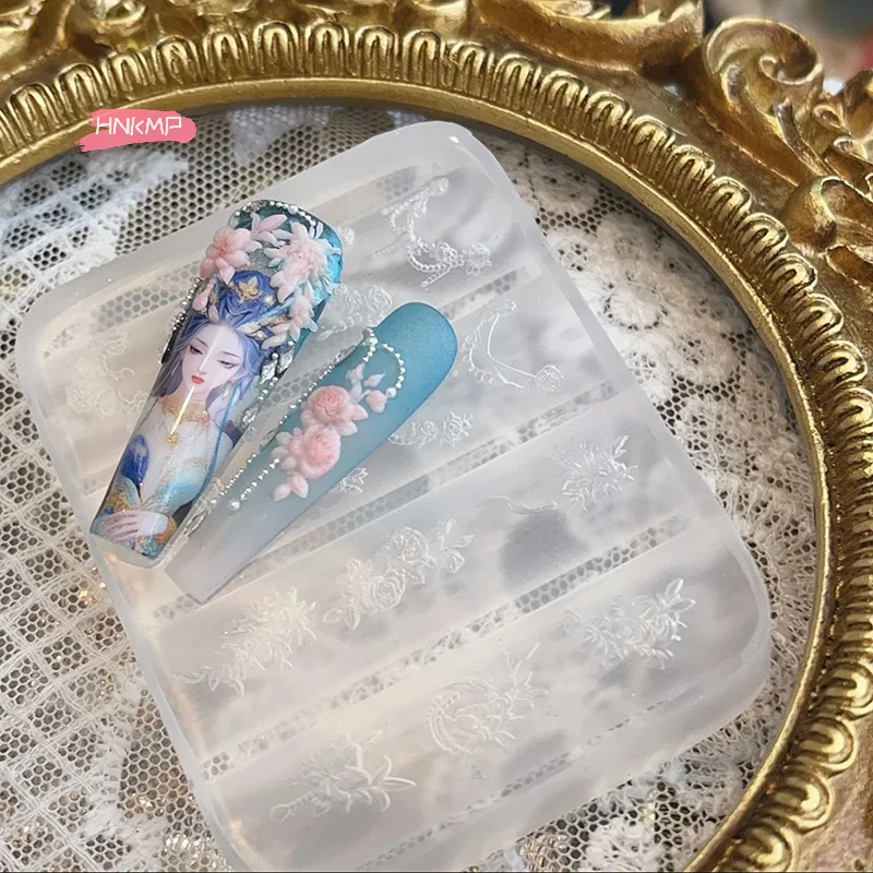 واضح سيليكون مسمار زهرة سلاسل نحت القوس العفن DIY بها بنفسك مسمار الفن مجسمة ختم لوحة أدوات مانيكير زينة الأظافر