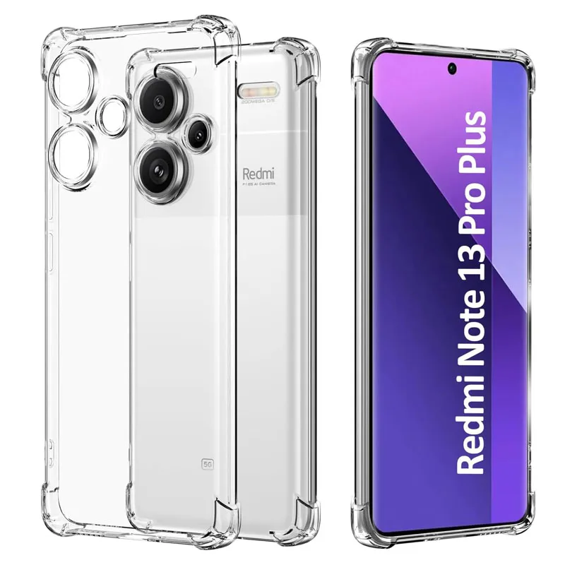 

Shockproof Clear Silicone Case For Redmi 12 12C 13C Bumper Phone Shell Redmi Note 12 13 Pro Plus 12T 13R Back Cover
