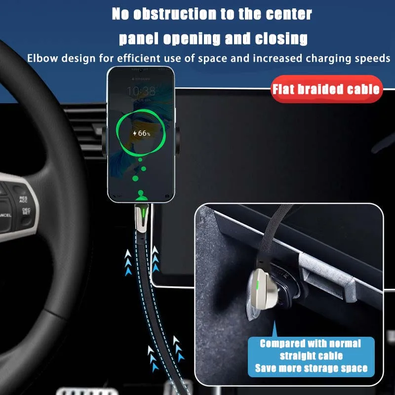 For Tesla Model Y/3/X/S Car USB Cable Charging PD Fast Charging Phone USB Cable Wall Connector Style 60W USB Data Cable Model 3