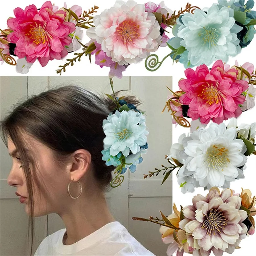 New fashion Acryl Haarclip Elegante Simulatie Bloem Plastic Klauw Clip Bloemen Haai Clip Haarspeld Haaraccessoires Voor Vrouwen