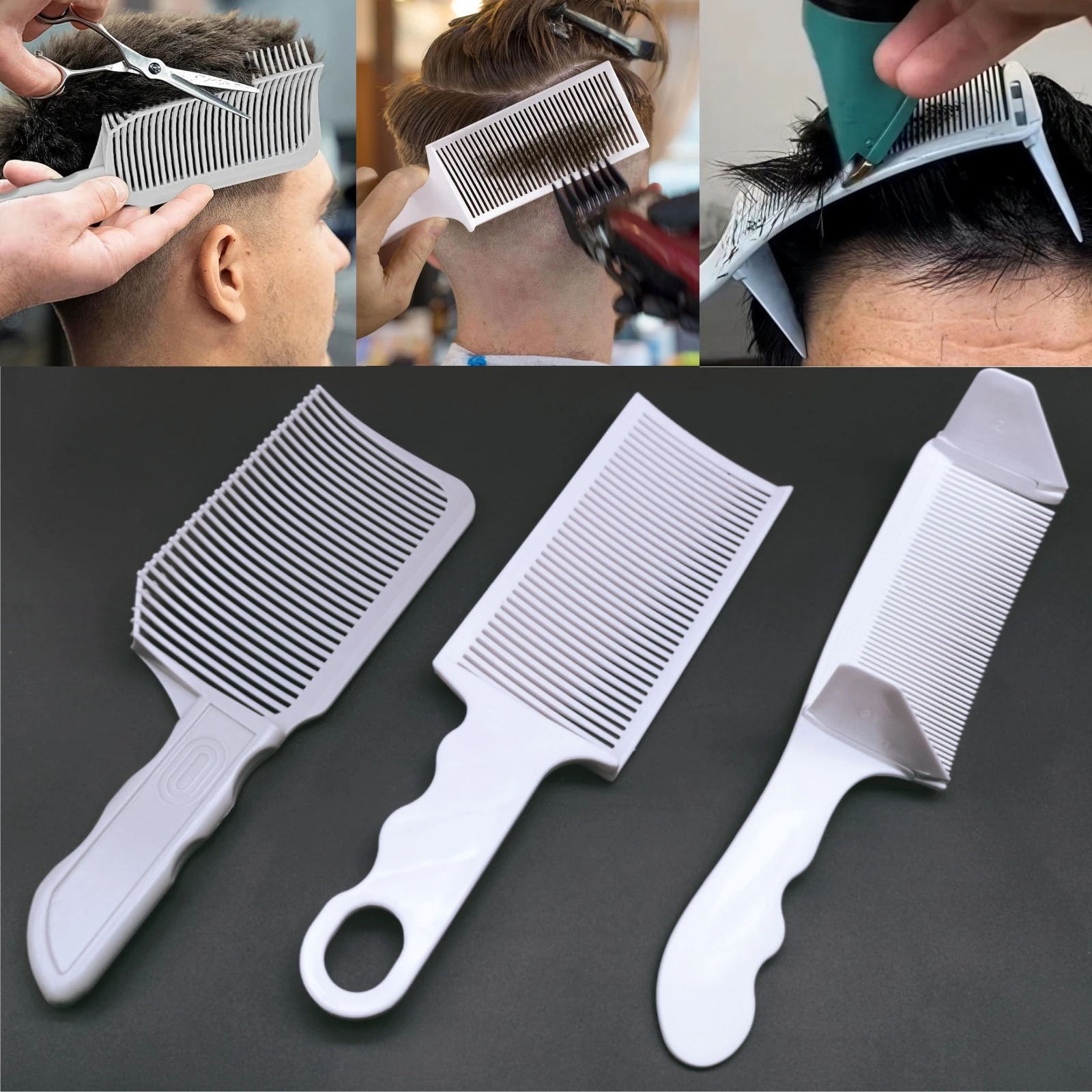 

1/2/3Pcs Barber Hair Comb Kit Flat Top Hair Cutting Fading Stying Fade Comb Men Fade Brush Salon Hair Tool Accessories curly girl method ציוד מספרה מקצועי cepillo baby hairs barber accessories
