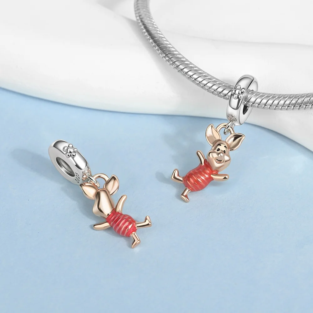925 Silver Potdemiel Disney Mickey Winnie The Pooh Charms Pendant Fit For Necklace Original Bracelet DIY Fine Women's Party Gift view 4