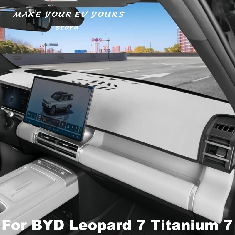 

Для BYD Leopard 7 Titanium 7 2025 2026: Защитный коврик из замши на приборную панель автомобиля, накладка на панель приборов, солнцезащитный козырек, аксессуары (для леворульных авто)