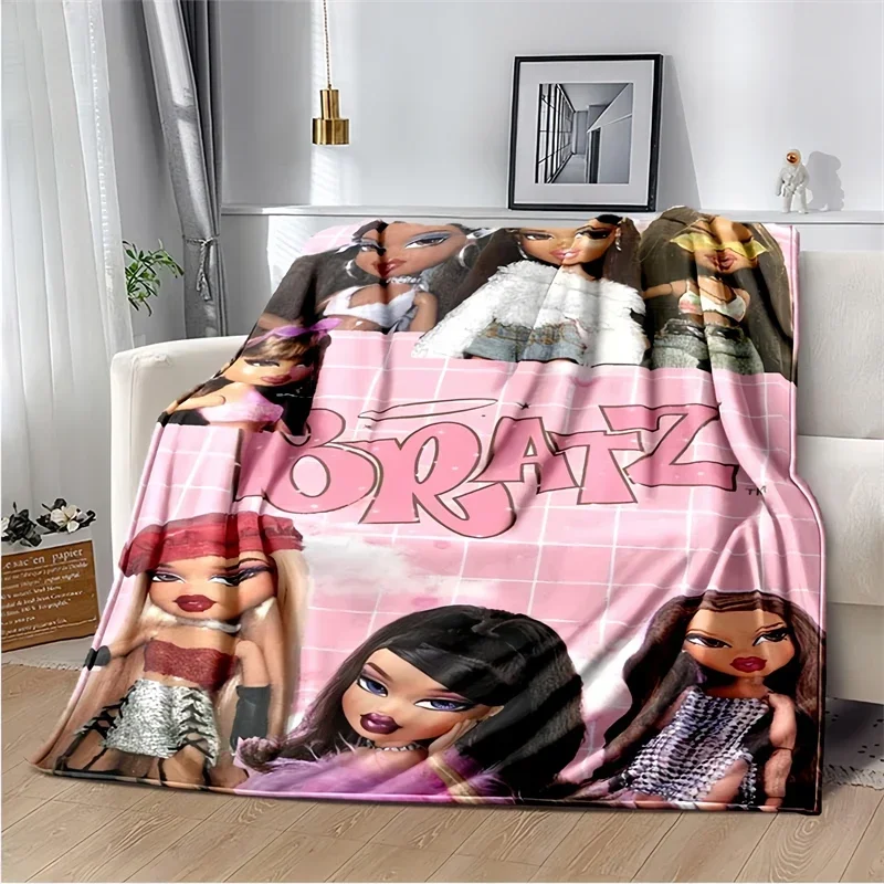 Bratz Cartoon Printed Blanket,Girl Boy Gift, Hip Hop Music Blankets for Sofa Bed Bedroom,Decke,Stragulum,Couverture,담요