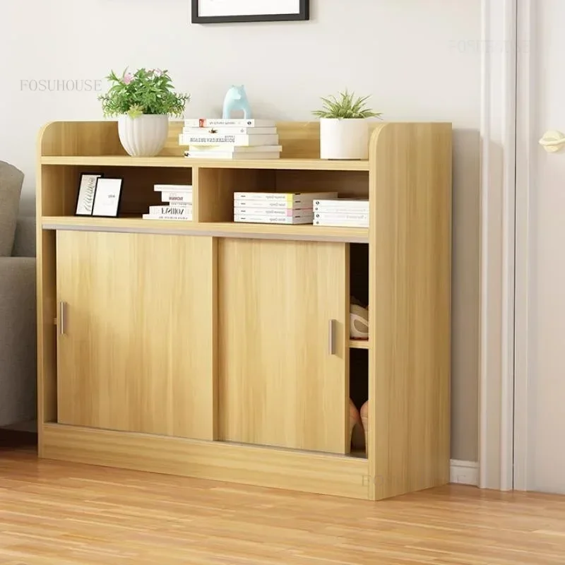 

Indoor Apartment Kitchen Cabinets Simple Balcony Side Cabinet Modern Restaurant Storage Locker Living Room Cupboard with Door