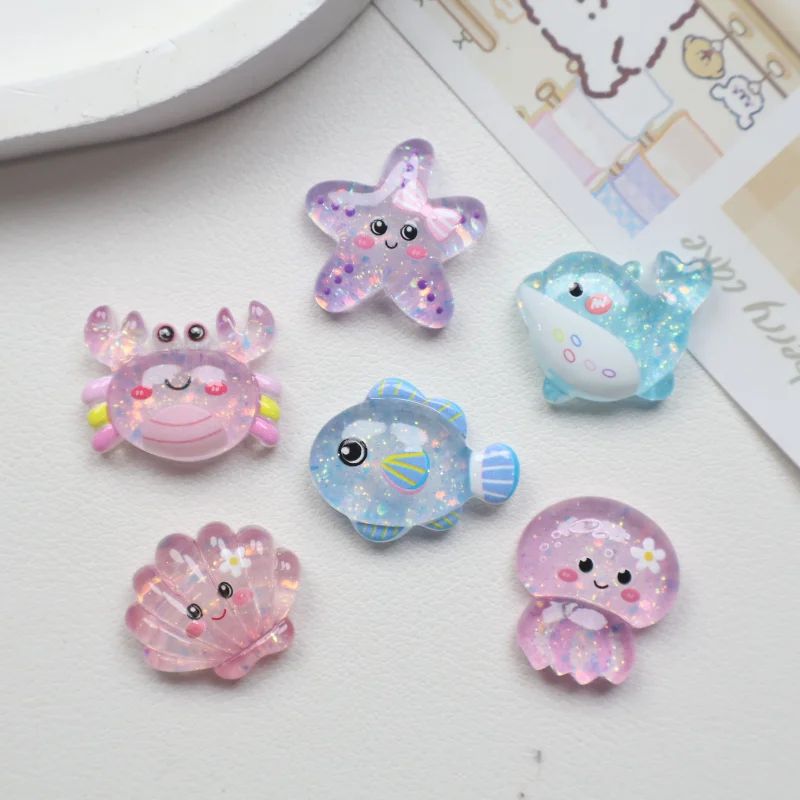 6pcs Mix Marine animals Resin Fridge Magnet Photo Wall Message Board Bulletin Board Decoration Magnetic Stickers Home Decor