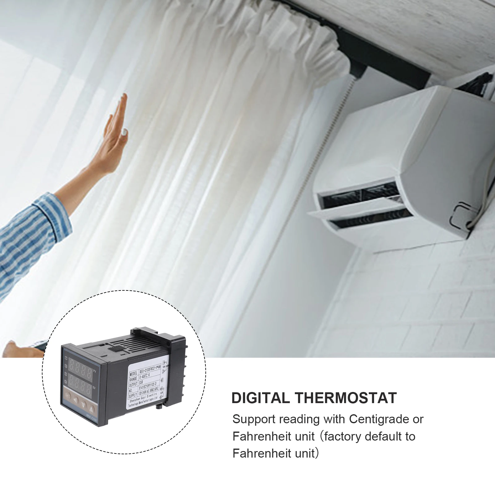 

Digital Thermostat Temperature Controller K Type Thermocouple Sensor SSR High Accuracy Intelligent Control