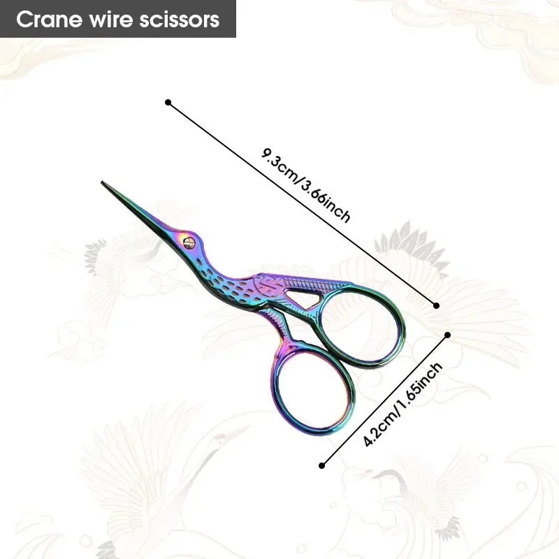 Embroidery Scissors Rainbow Stork Scissors Stainless Steel Small Craft Scissors Dressmaker Shears for Embroidery Sewing