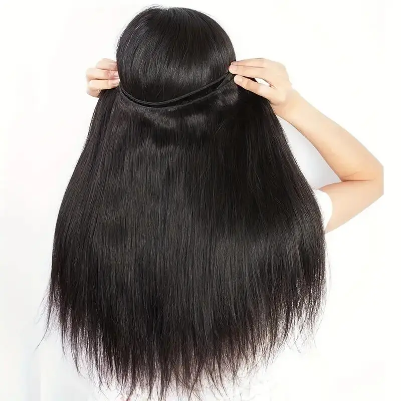 Sophia-Bundles de cheveux humains raides, Extensions de cheveux 100% naturels, Cheveux vierges Remy, Bundles de tissage, Noir naturel, 10A