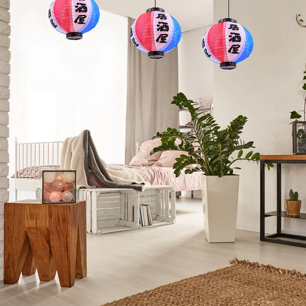 

2 Pcs Style Lantern Sushi Wall Decoration Fabric Japanese Lanterns Hanging