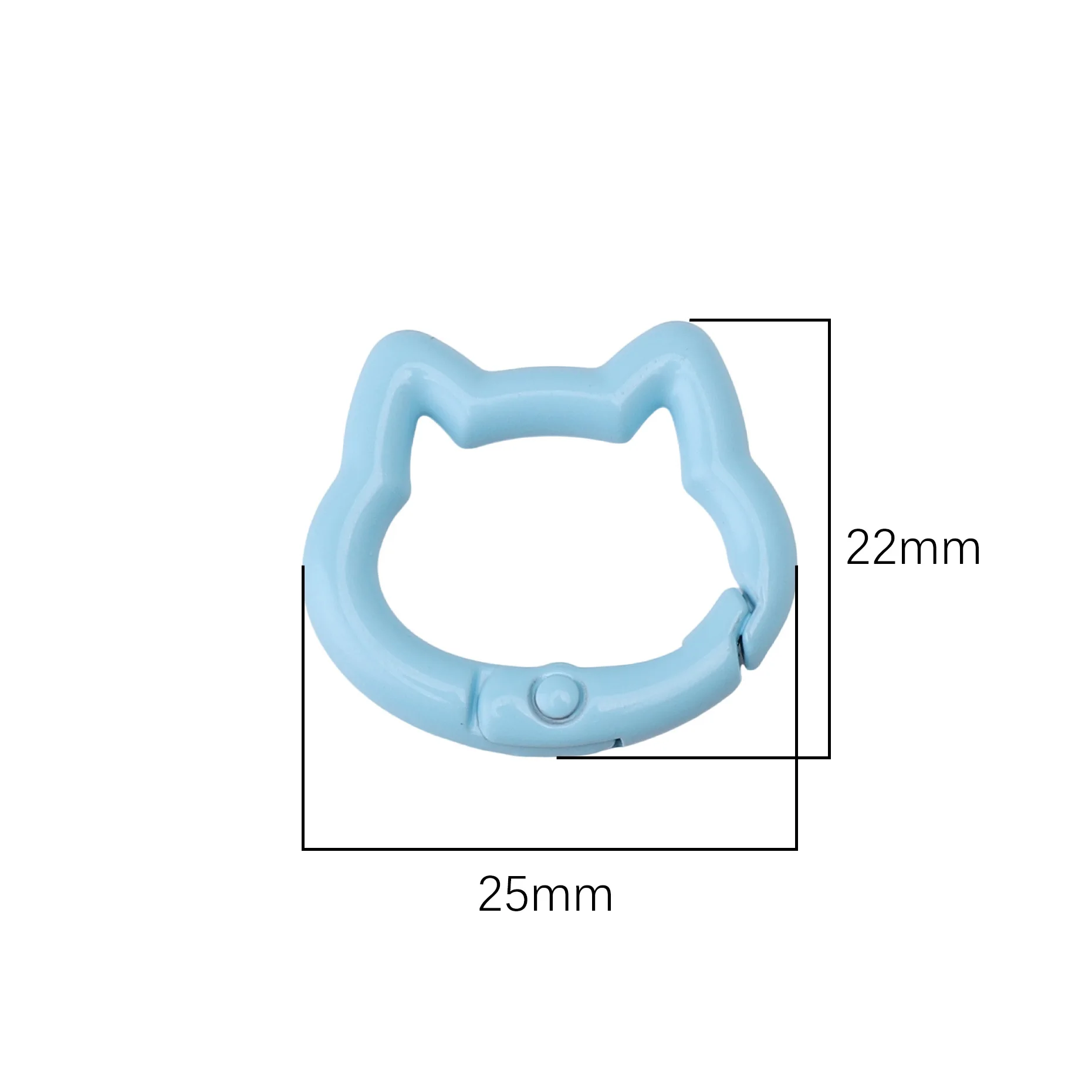 1pc/bag Alloy Spring Clasps Colorful Cute Cat Shape Spring Ring Carabiner Clips For DIY Keyring Lanyard Keychain Making Findings view 6