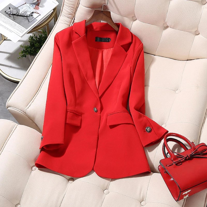 Jaqueta de temperamento slim fit feminina, casaco casual, casaco de primavera e outono, cardigã fashion, promocional europeu e americano