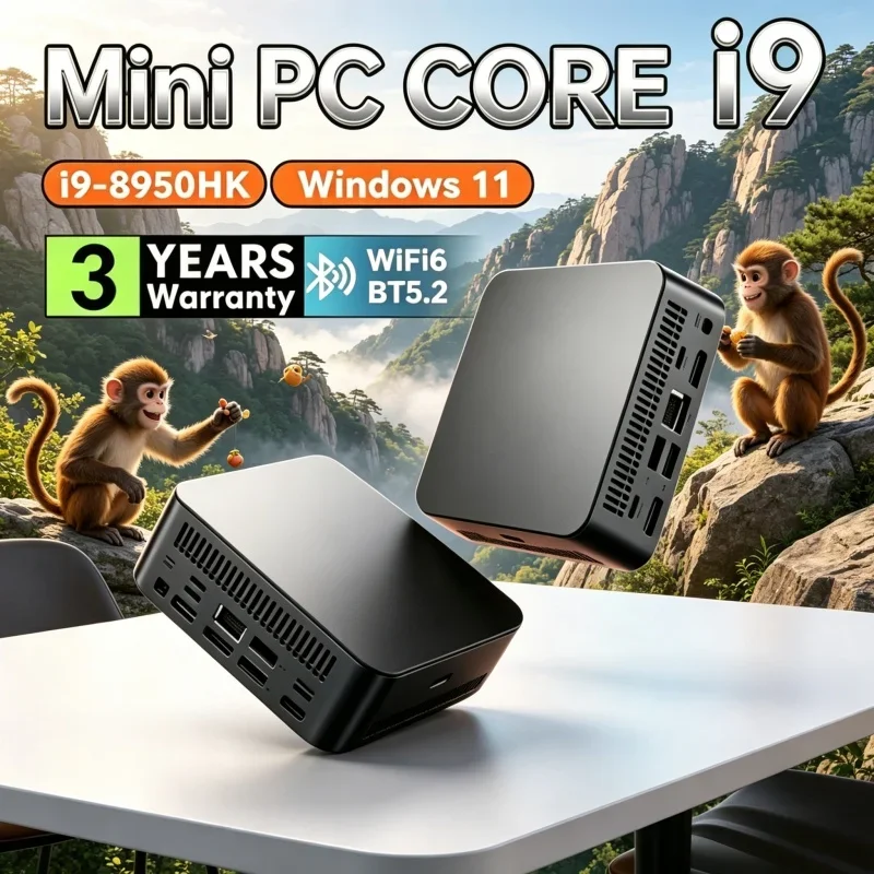 

2026 Celestic Mobile MINI PC Windows 11 Pro Core I9 8950HK RAM 1TB SSD WIFI 6 BT5.2 4K HD Lustrous Multimedia Gaming Office