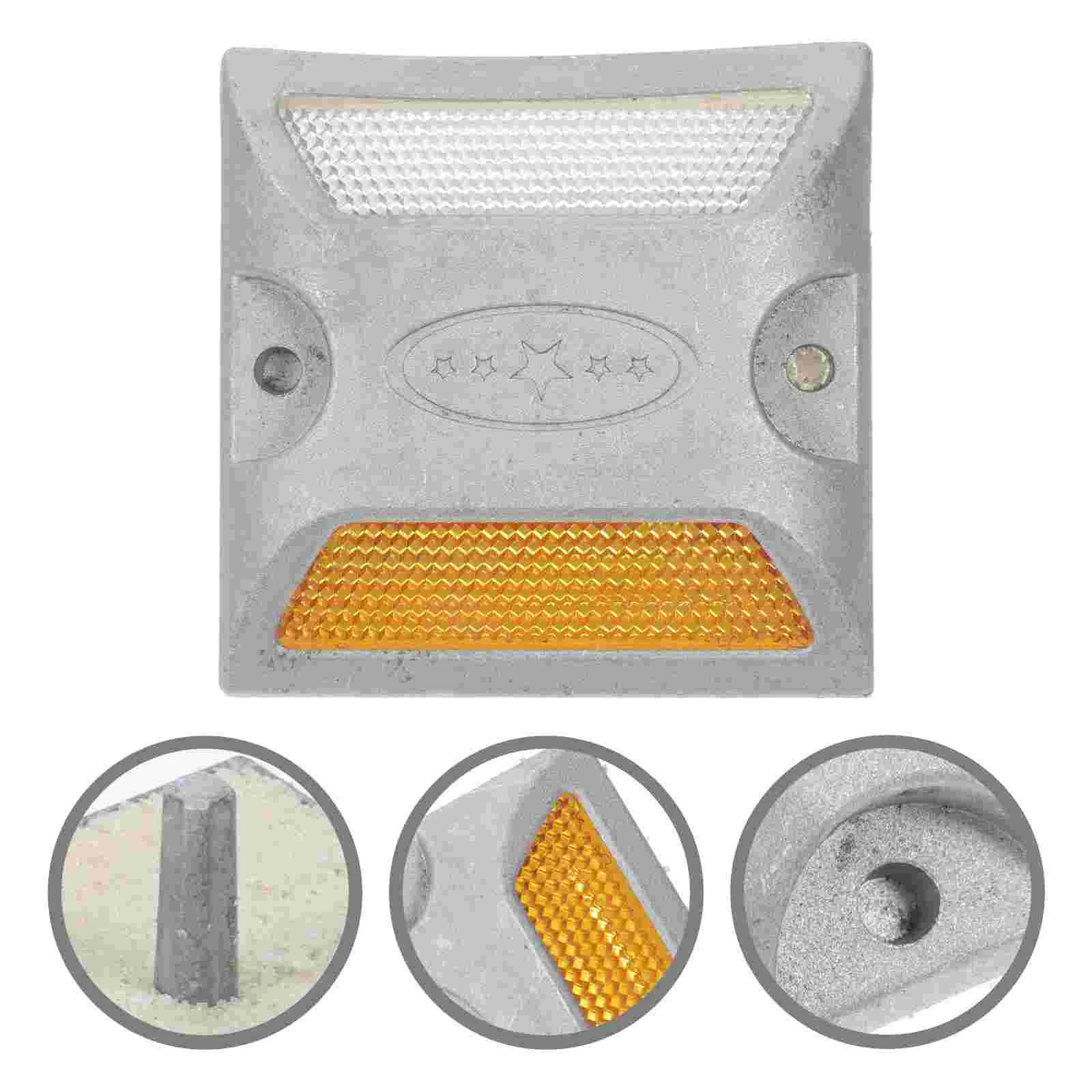 Solar Road Stud Safety Studs Reflective Pavement Marker Cast Aluminum Emergency Reflector Yellow