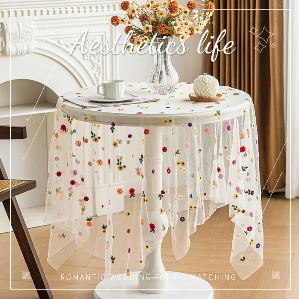 French Lace Tablecloth Dessert Table Atmosphere Table Mat Photography Decorative Tablecloth Mesh Balcony Garden Round Table