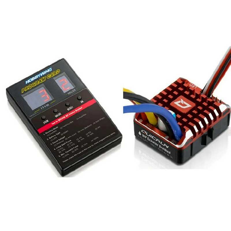 Hobbywing QuicRun 1080 Waterproof Brushed 80A/60A ESC + Program Card For Crawler