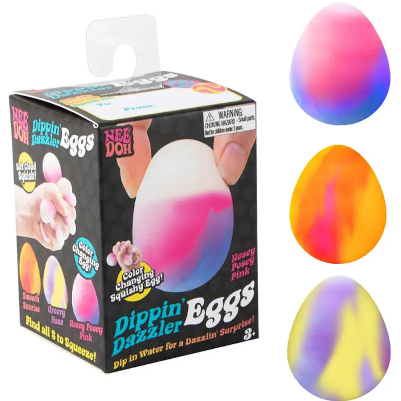 

NeeDoh Dippin Dazzler Egg Color Changing Dip In Water Easter Soft Squeeze Stress Relief Toy Hand Relaxation Anxiety Relief