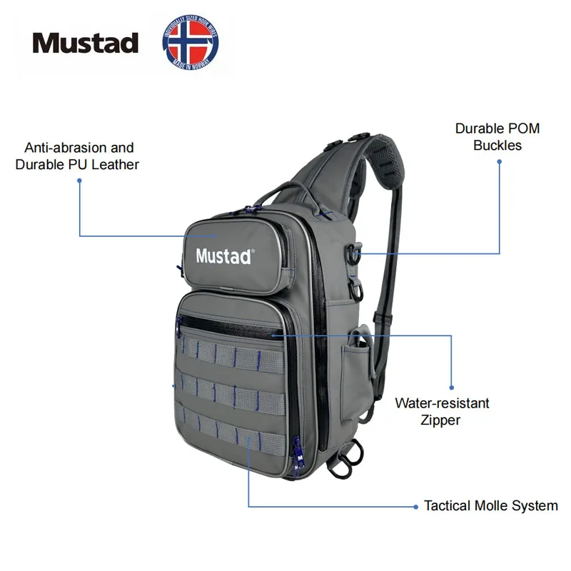 2024 New MUSTAD Game Time Hip Bag - Tackle - M Waterproof Waist Bag With Sufficient Storage Space For Ooutdoor Fishing