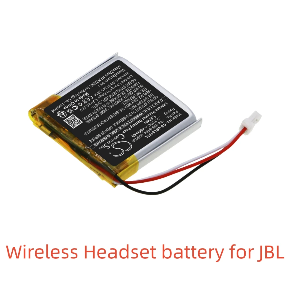 CS Li-Polymer Wireless Headset battery for JBL,3.7V,450mAh,Tune 510BT Tune 500BT,02-553-3494 603028 523028