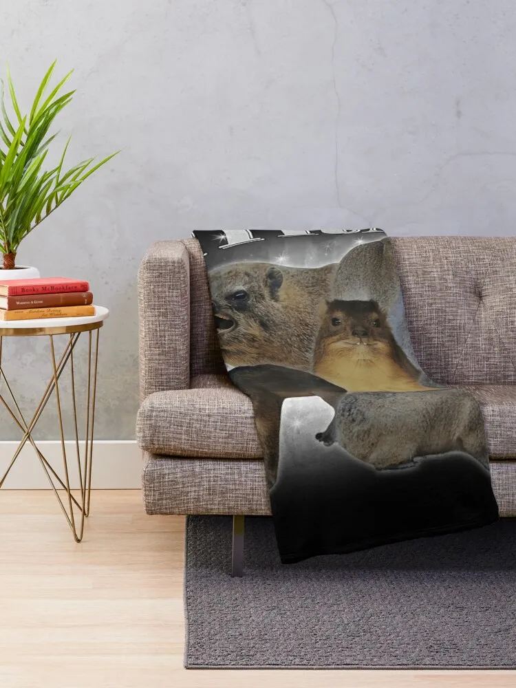 Funny Hyrax Oddly Specific Meme Animal For Family Tee Throw Blanket Sofa Quilt Tourist decorative Blankets