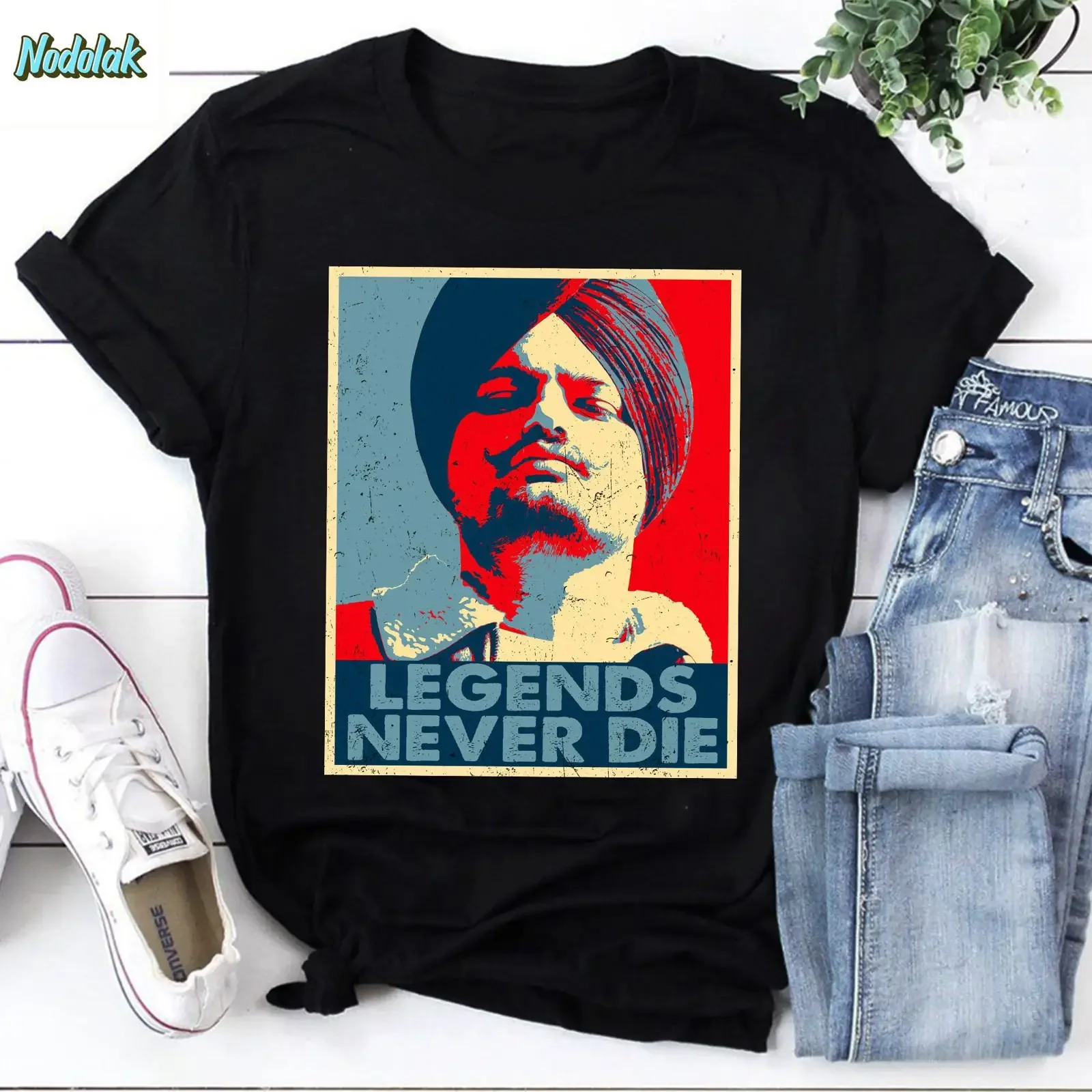 Sidhu Moosewala Rapper Legends Moose Wala Forever Vintage T Shirt Peace vintage Washed Comfortable graphic fashion Unisex homme