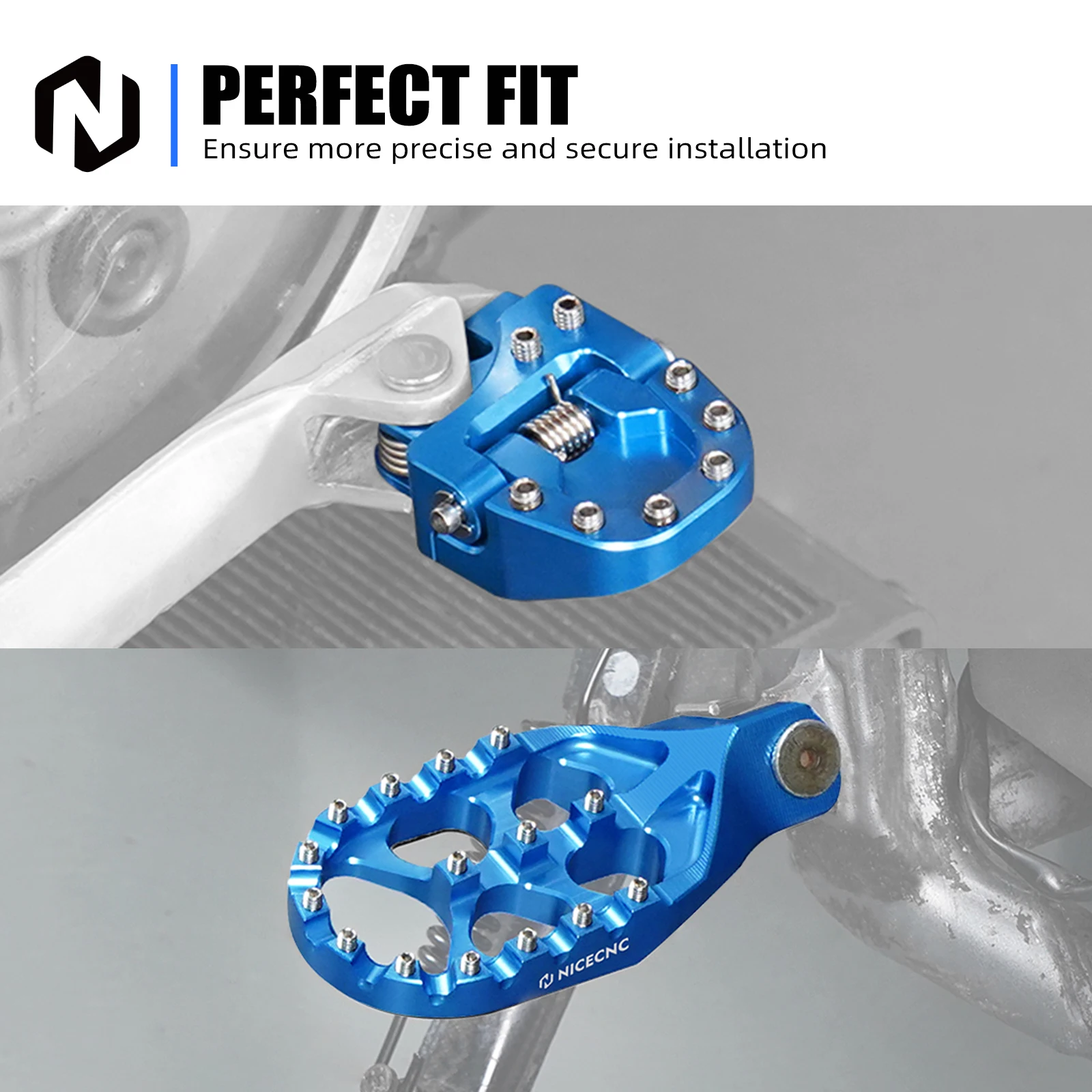 Für Suzuki DRZ 400 S DRZ400S 2000–2024 DRZ400 SM 2005–2024 breite Fußrasten-Fußrasten und klappbare Bremspedal-Spitzenverlängerungsplatte – Detail 12
