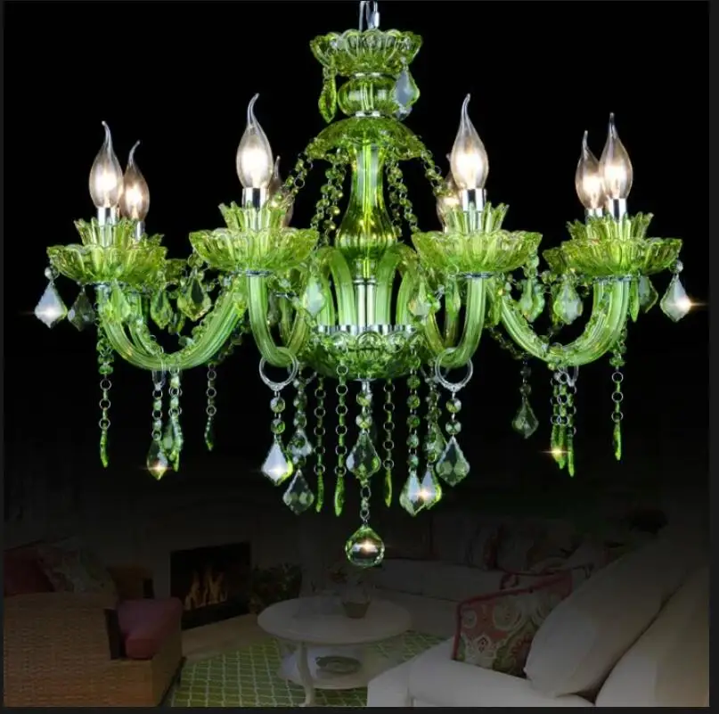 Hot Selling Green K9 Crystal Chandelier Lustre Crystal Chandelier Optional Lustres De Cristal Chandelier AC Guaranteed Free Ship