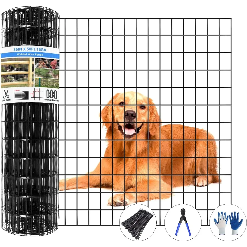 

Welded Wire Fence, Garden Fence for Dog,PVC Coated Anti-Rust Roll Metal Wire Mesh Fence for Yard Vegetable