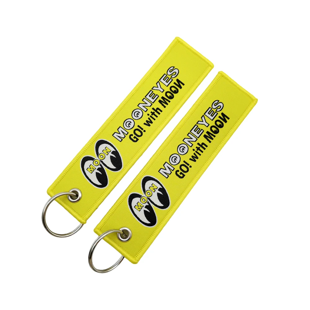 JDM Federclip Auto-Schlüsselanhänger Gelb MOONEYES Motorrad-Schlüsselring Persönlicher Modischer Stoff-Schlüsselanhänger JET-Tag Anhänger Zubehör – Detail 15