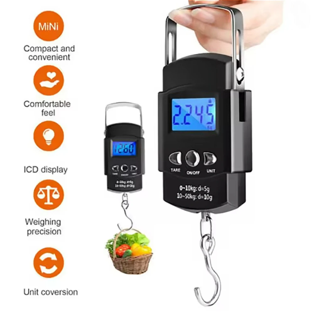 50kg/10g Digital Luggage Scale Electronic Portable Suitcase Travel Weighs With Backlight Electronic Travel Hanging Scales