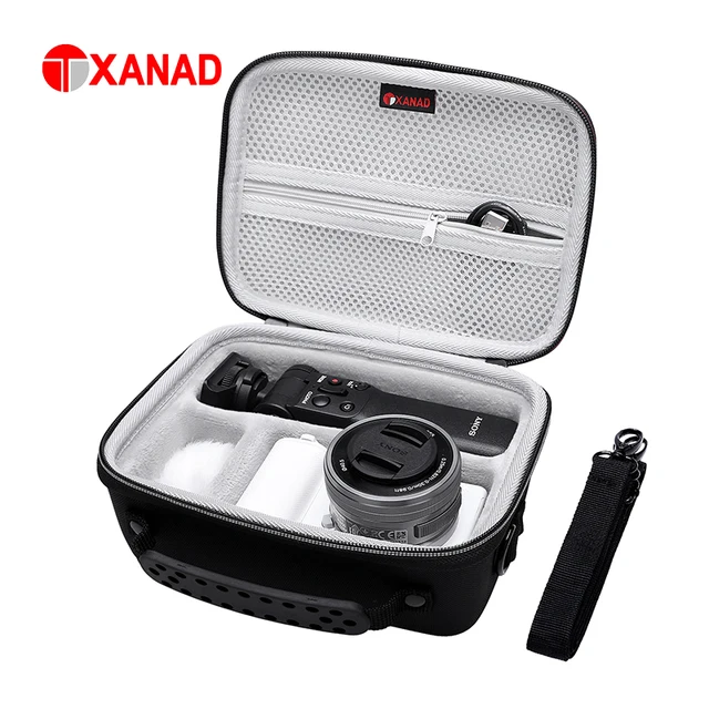 XANAD EVA Hard Case do aparatu Sony ZVE 10 Pasuje do zestawu akcesoriów Vlogger Statyw i mikrofon Torba do przechowywania (tylko torba)