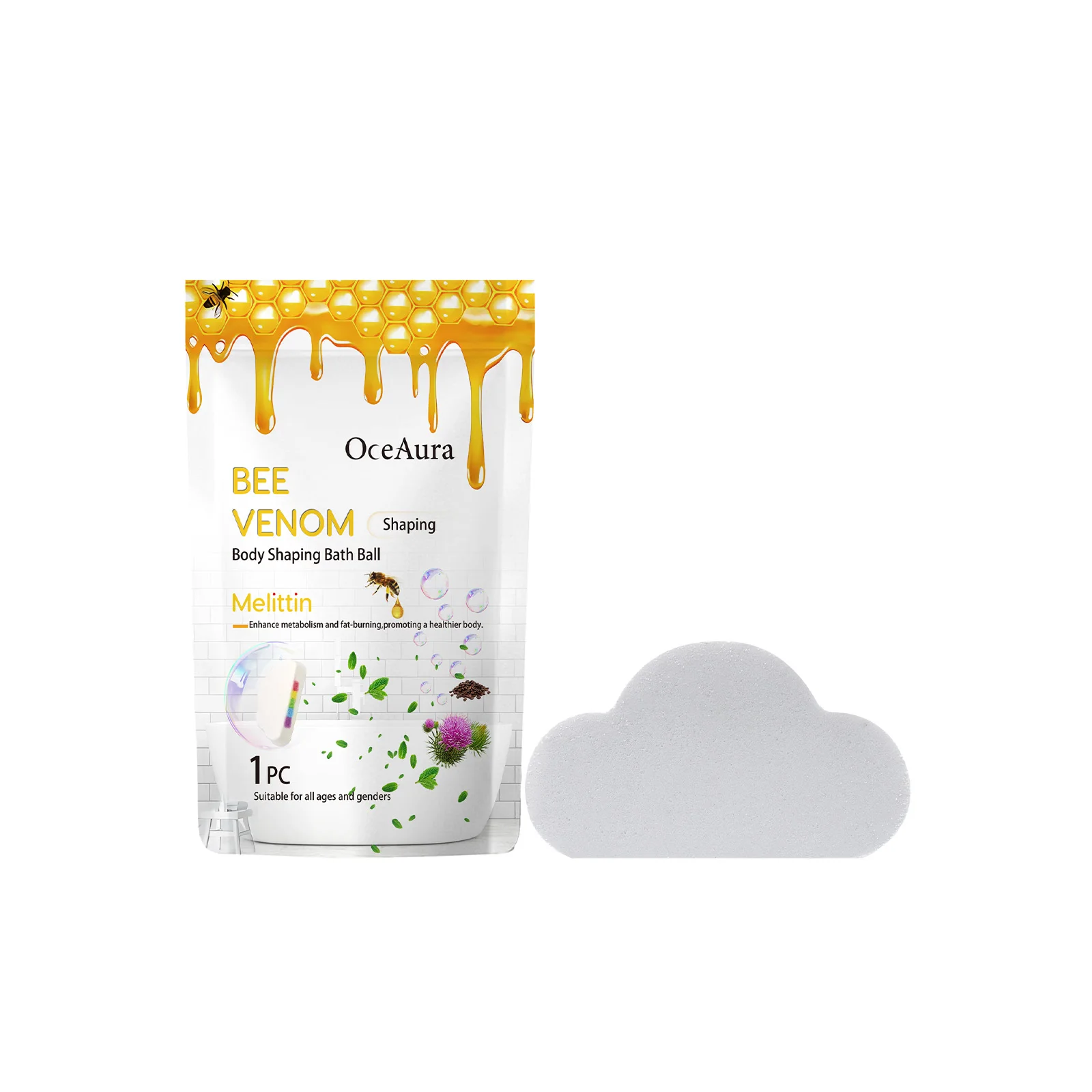 Bee Venom Detoxification Bath Salt Ball Body Shape Slimming Weight Loss Relieve Stress Promote Metabolism Moisturizes Bath Balls