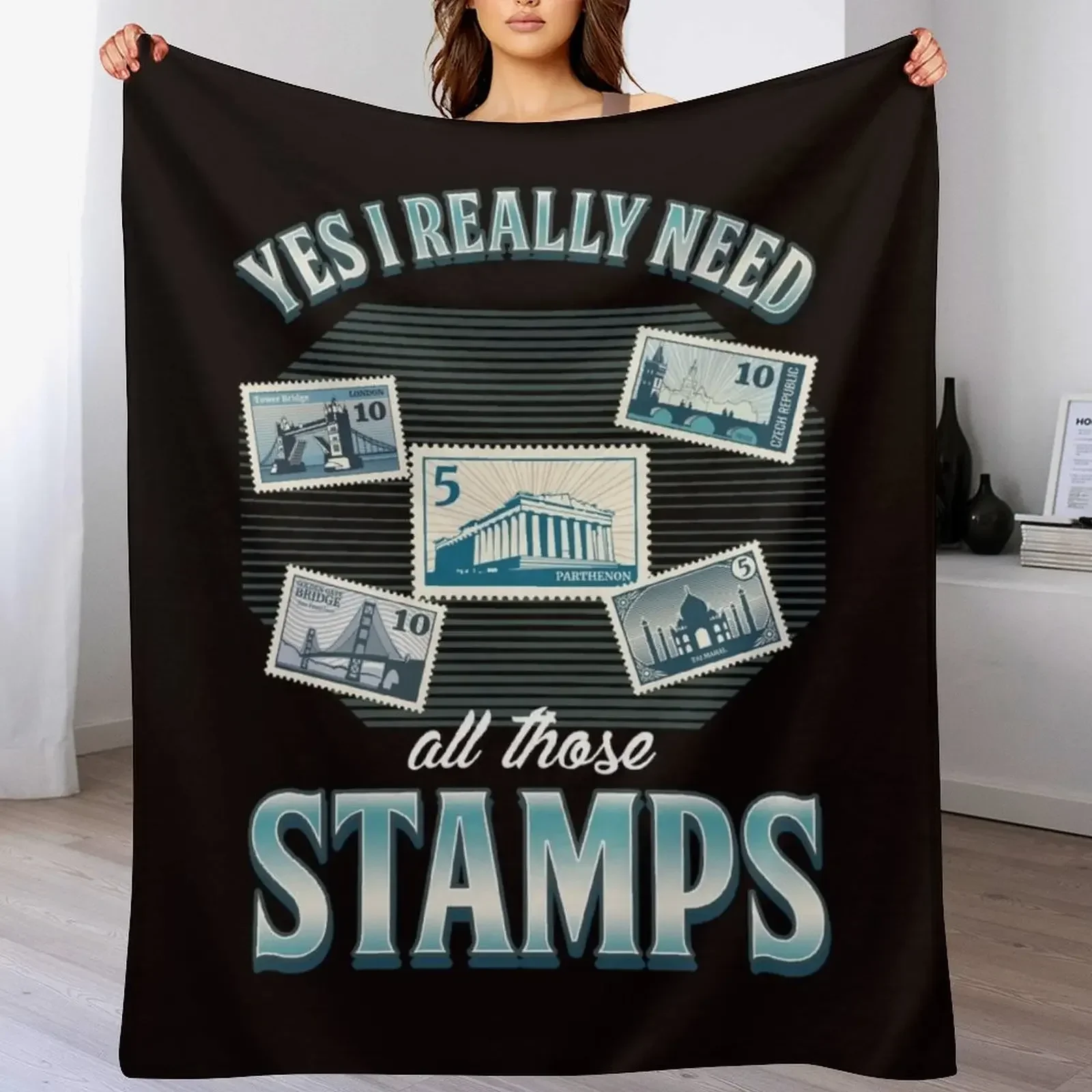 Stamps Collecting Hobby Postal Stamp Collector Philatelist Throw Blanket Luxury Brand Designers Blankets For Bed Beach Blankets