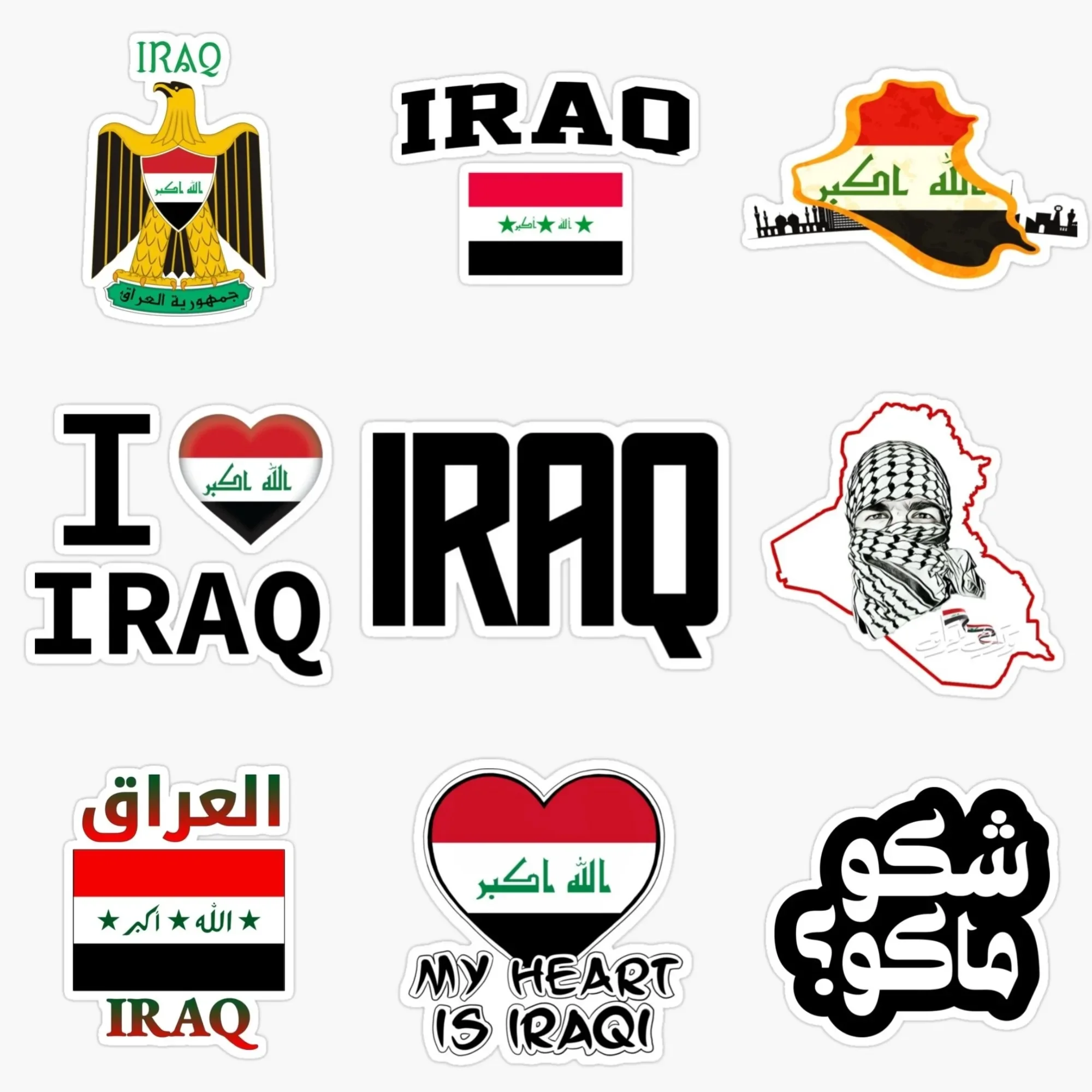 

Iraq Flag Map Creative PVC Waterproof Sticker for Decorate Car Truck Bicycle Motorcycle Window Wall Fridge Decal Accessories