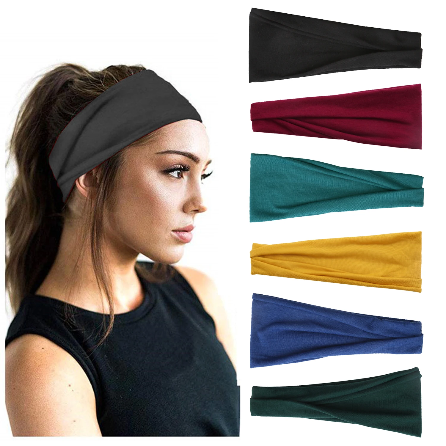 

Sports Elastic Headbands for Men Women Sweatband Hair Bands for Running outdoor Sports Headbands Non Slip Hair Accessories