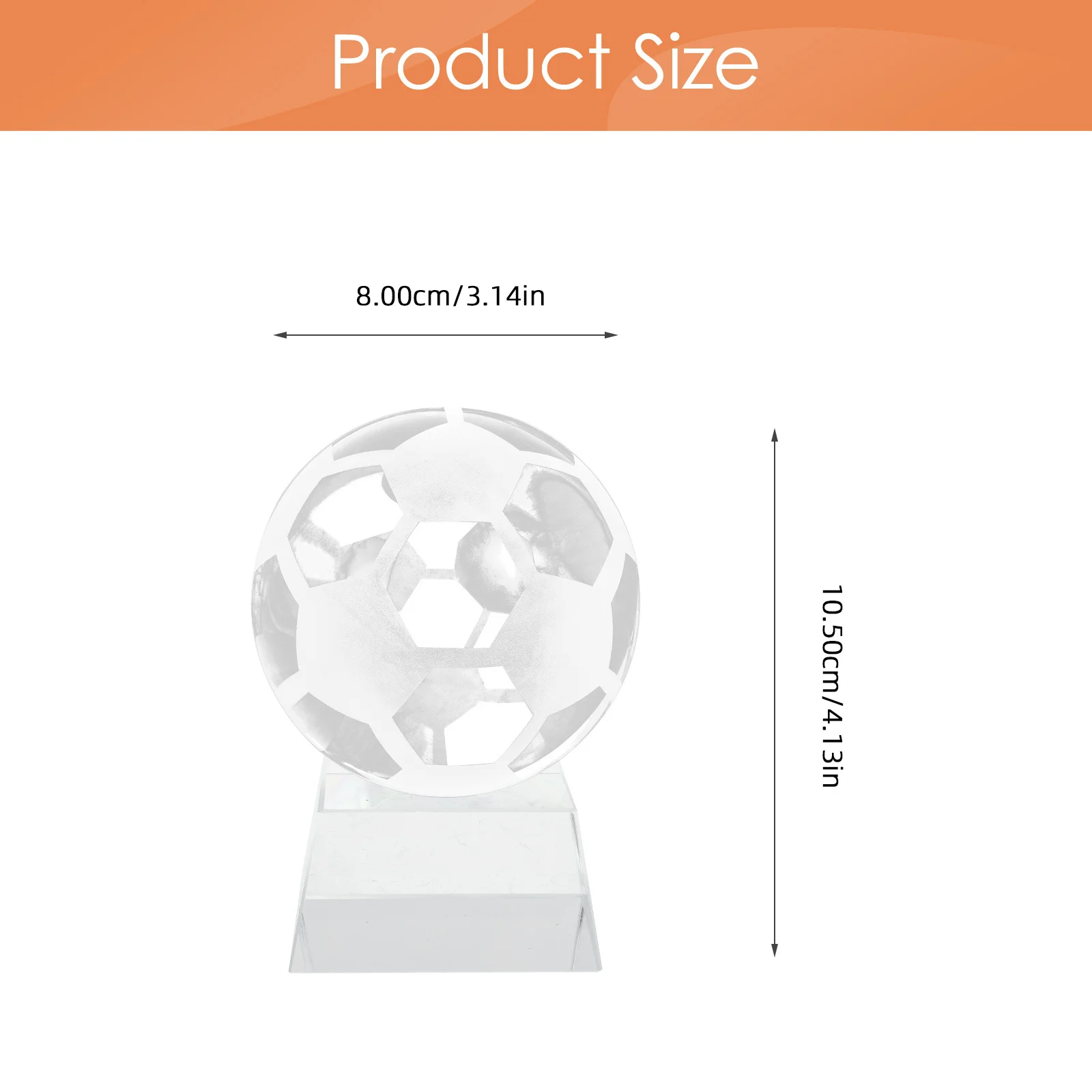 Kristallklarer Fußball, einzigartiges und kreatives Design, ideal für Geburtstagsfeiern und Veranstaltungen, Kristall-Fußball-Ornament