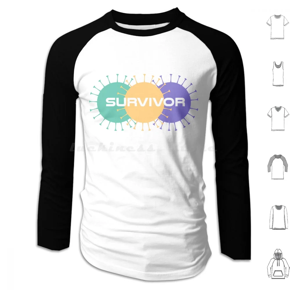 Survivor Hoodie cotton Long Sleeve 19 Cov 2 Sarscov2 2020 Quarantine Survive Survivor I Survived Princesnoozy Viral