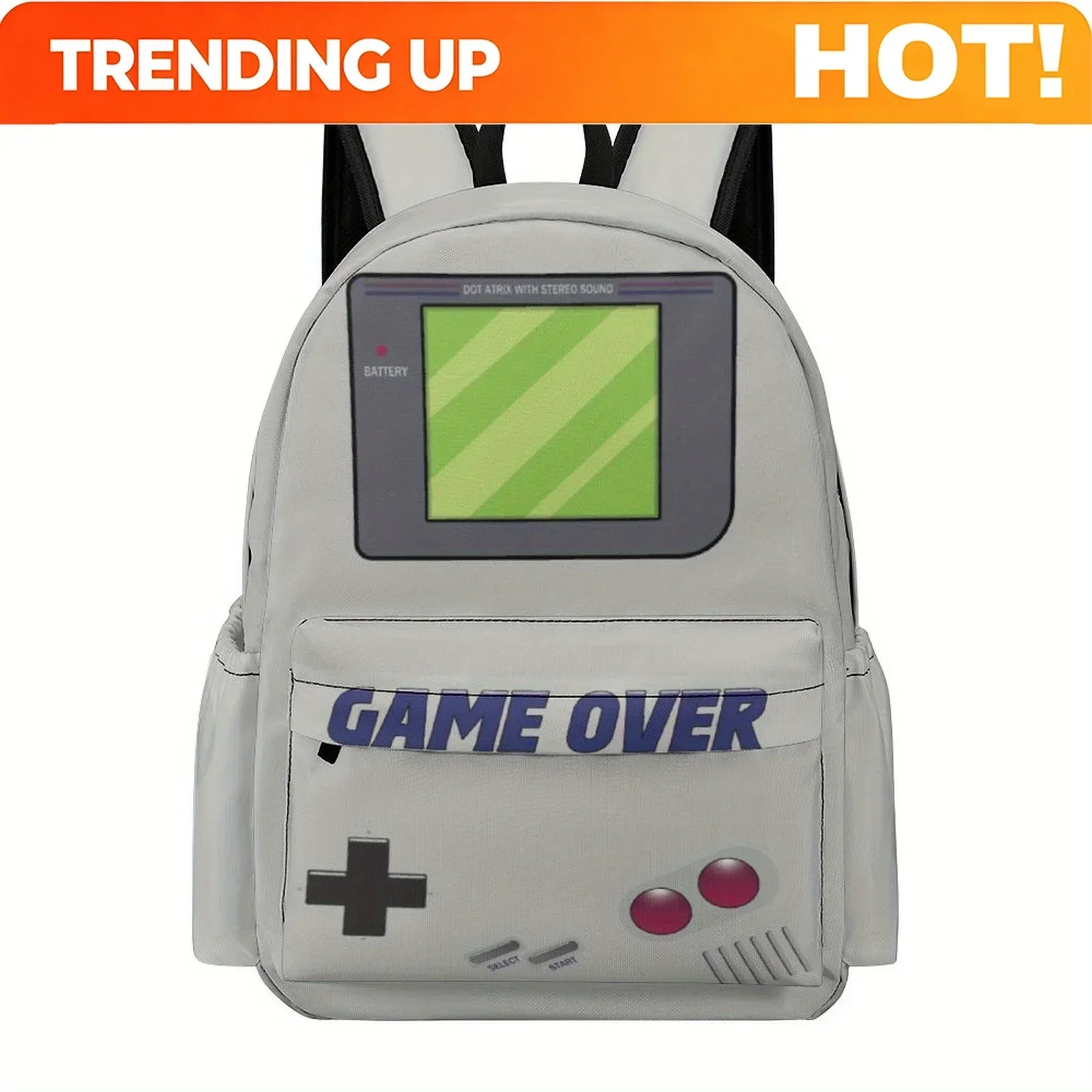 Custom Bag 16. 5 Inch Gamer Backpack With Retro Gaming Design - Lightweight Oxford Cloth Backpack For Daily Commute & School, Ad