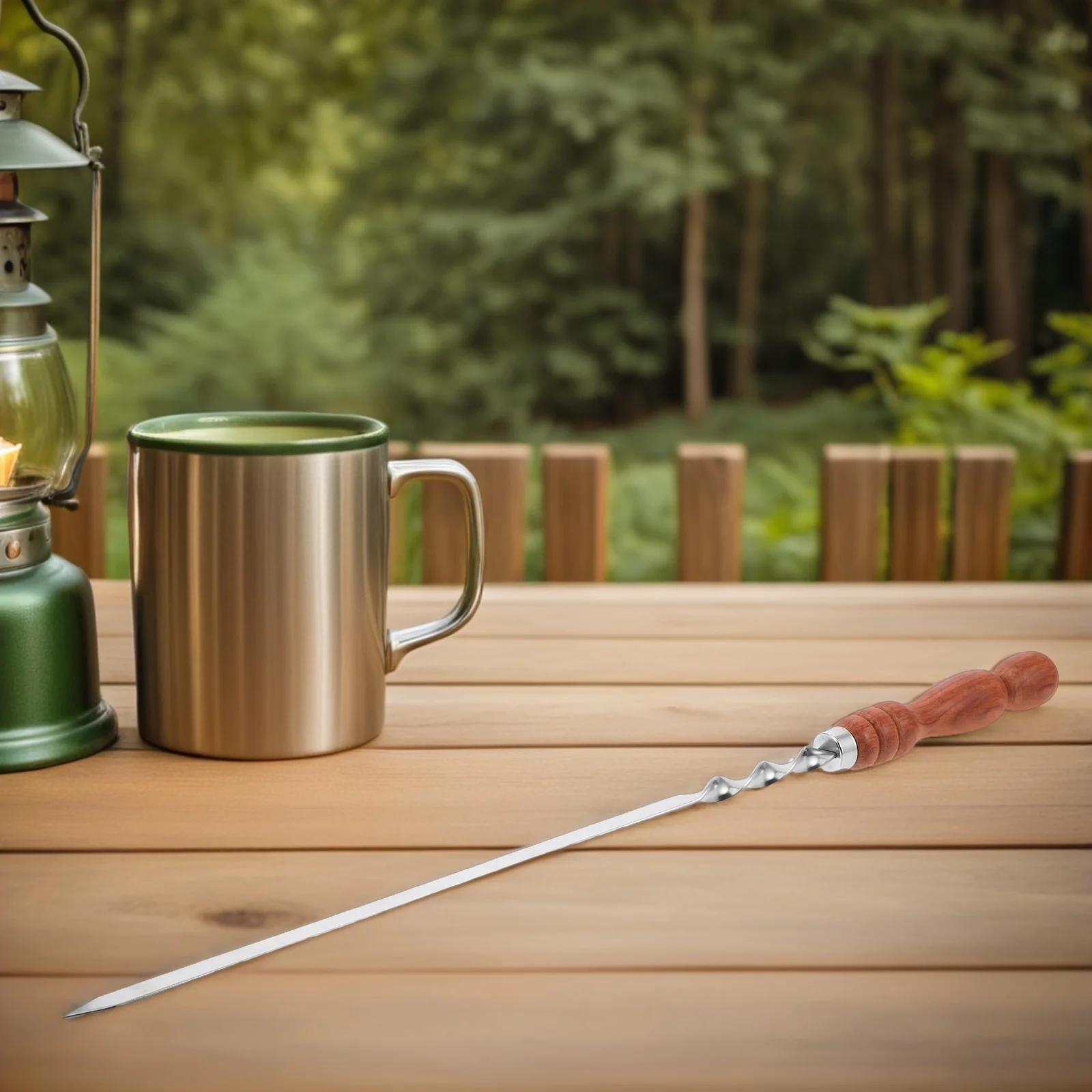 

Stainless Steel Bbq Skewers 12 Inch Long Heavy Duty Grilling Sticks for Outdoor Camping Barbecue Party