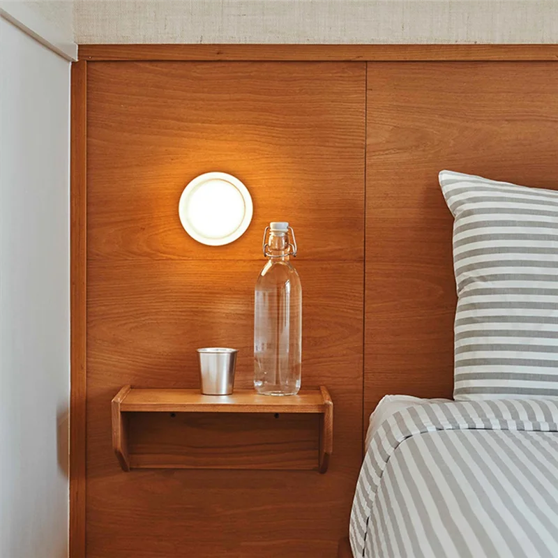 Lampade da parete a LED per comodino camera da letto Lampade da parete rotonde a LED per interni ed esterni Apparecchi di illuminazione per sfondo Luce acrilica